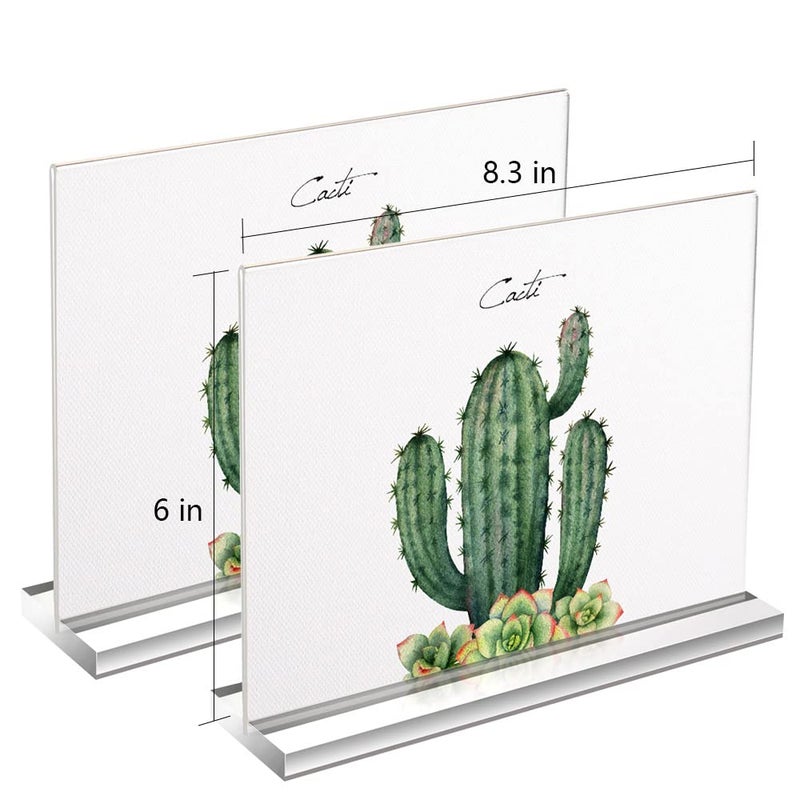 Bluesun 2 Pack -8x6 Picture Frame, Clear Acrylic Display,Sign Holder,Tabletop Photo Frame,Modern Home Picture Frame Decorative Painting - Image 3